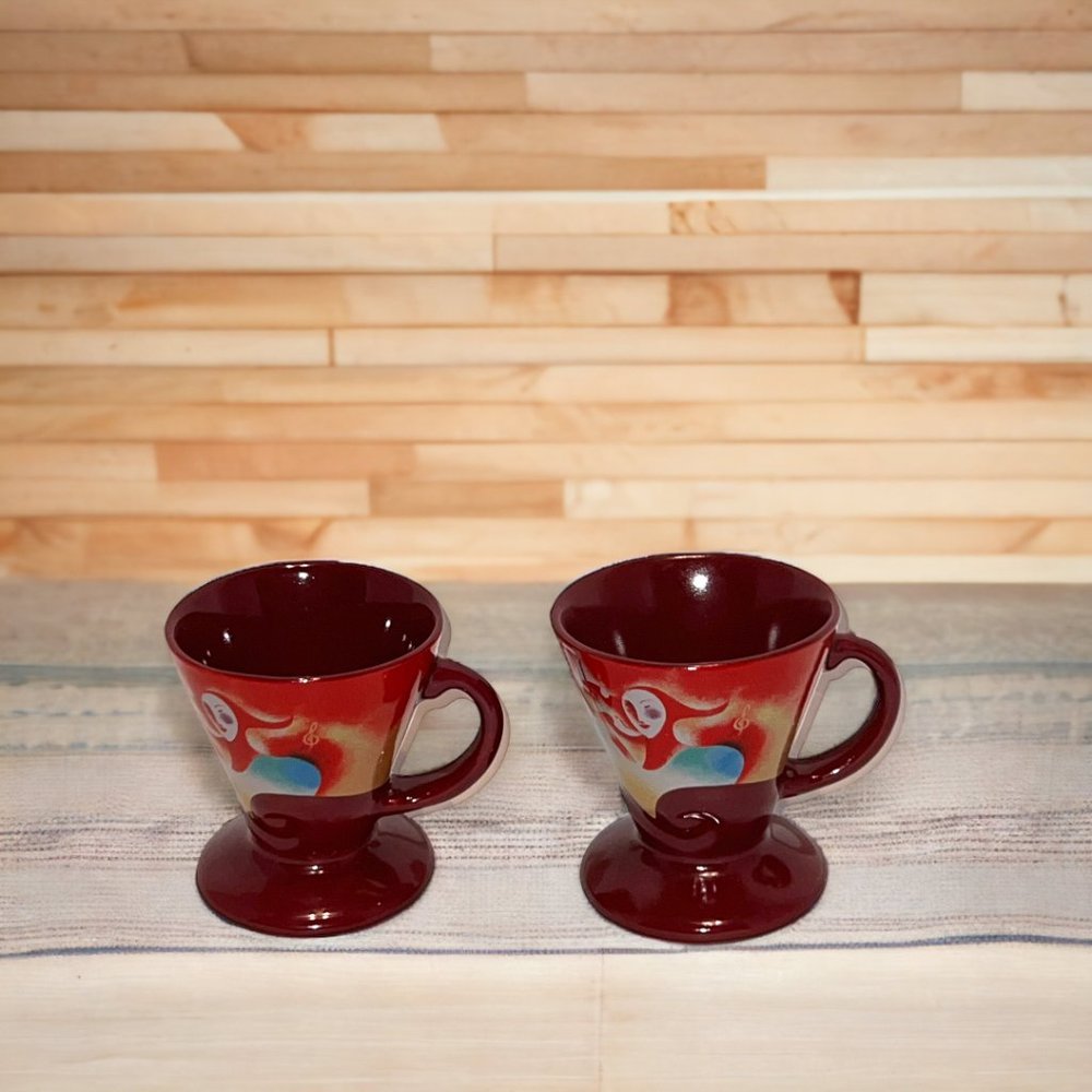 Set of 2 Frangelico Linda Frichtel Signed Designer Coffee Cups